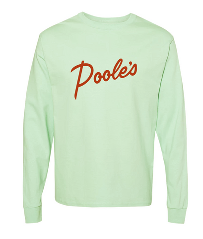 Logo Tee Long Sleeve, Poole's Diner, Mint Green
